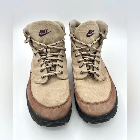 VINTAGE Nike ACG  Zion Womens 8.5 Tan Brown Canvas Mid Hiking Boots 950204 - Picture 10 of 11